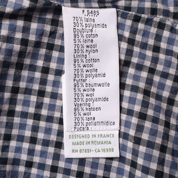 LACOSTE 70% Wool Black Blazer - Picture 4 of 6